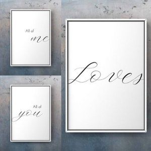 Contemporary Set Of Three Calligraphic Art Print